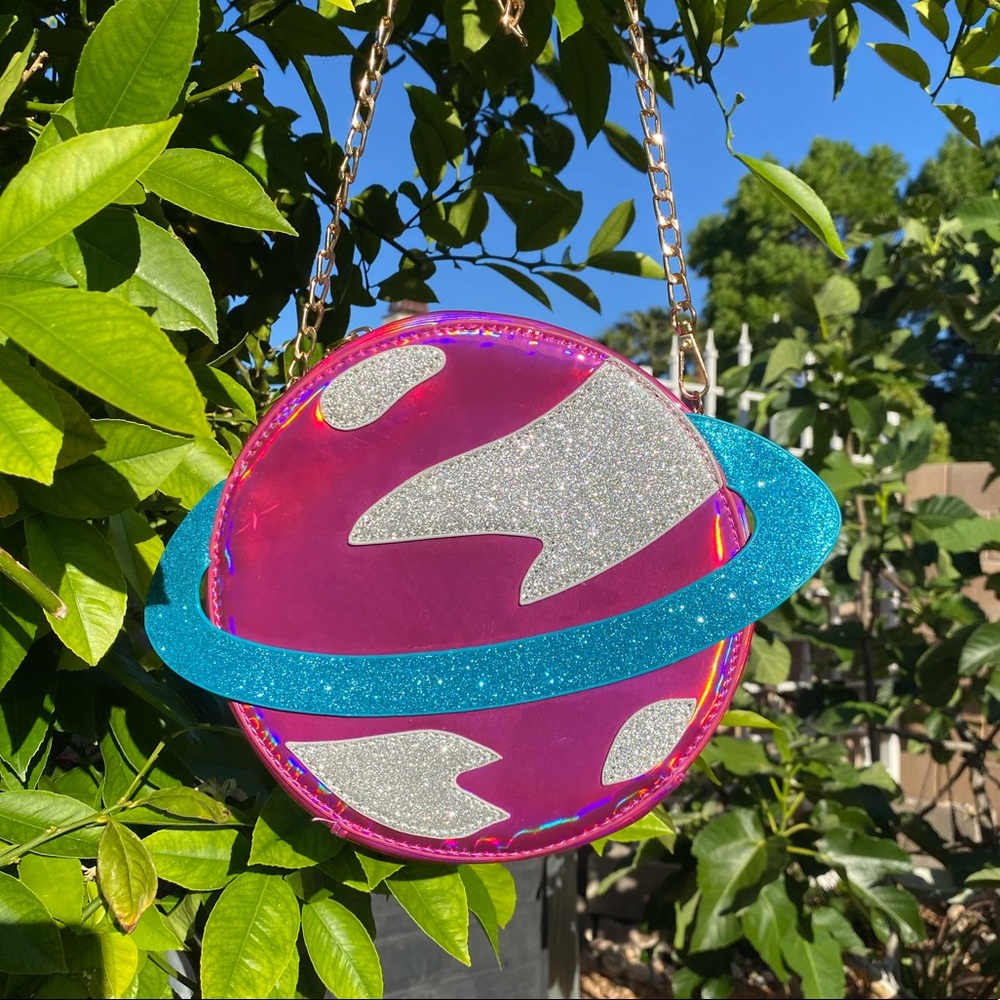 Saturn Planet Purse sparkly/glittery Holographic💖